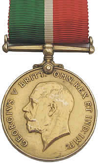 Front of the Mercantile Marine War Medal.
